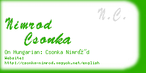 nimrod csonka business card